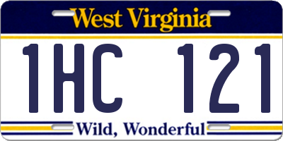 WV license plate 1HC121