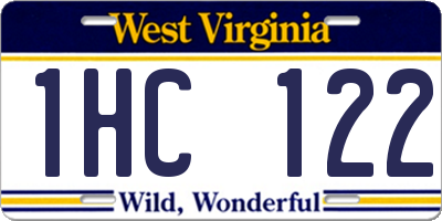 WV license plate 1HC122