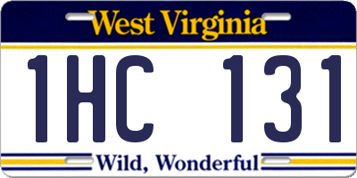 WV license plate 1HC131