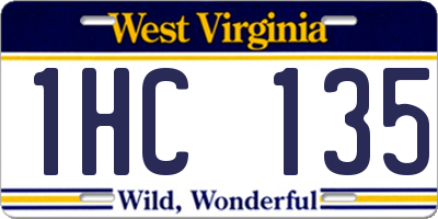 WV license plate 1HC135