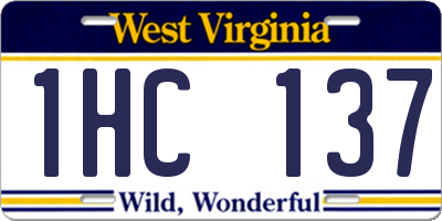 WV license plate 1HC137