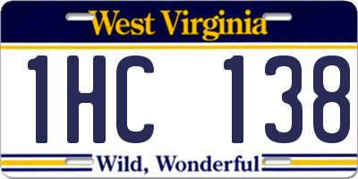 WV license plate 1HC138