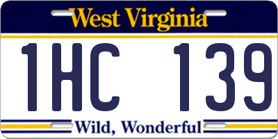 WV license plate 1HC139