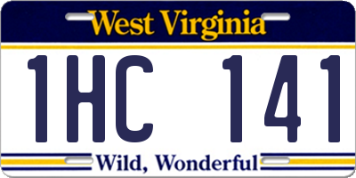 WV license plate 1HC141