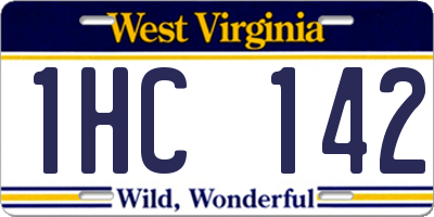 WV license plate 1HC142