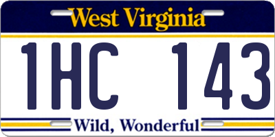WV license plate 1HC143