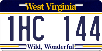 WV license plate 1HC144