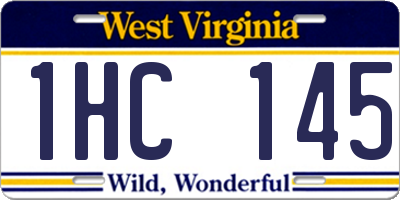 WV license plate 1HC145
