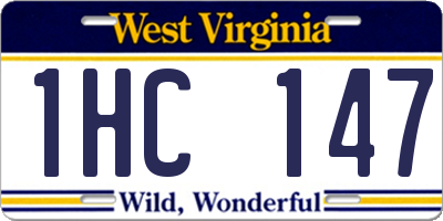 WV license plate 1HC147