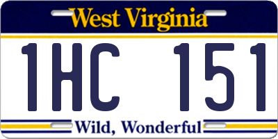 WV license plate 1HC151