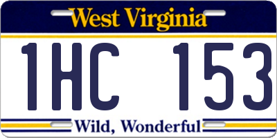 WV license plate 1HC153