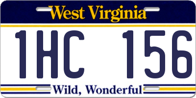 WV license plate 1HC156
