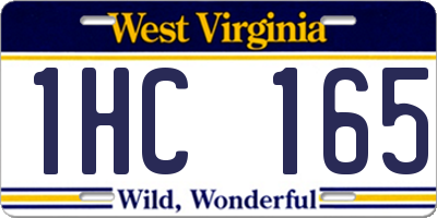 WV license plate 1HC165