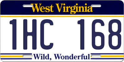 WV license plate 1HC168