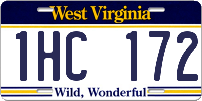 WV license plate 1HC172