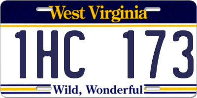 WV license plate 1HC173