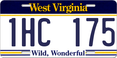 WV license plate 1HC175