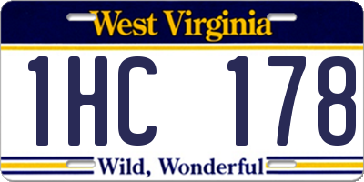 WV license plate 1HC178