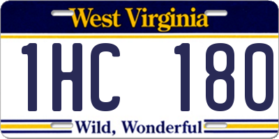WV license plate 1HC180