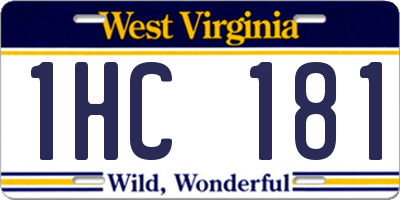 WV license plate 1HC181
