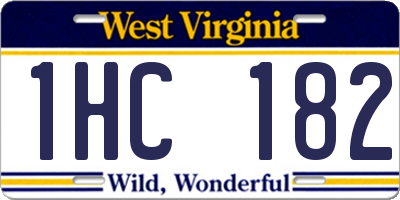 WV license plate 1HC182