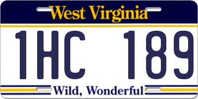 WV license plate 1HC189
