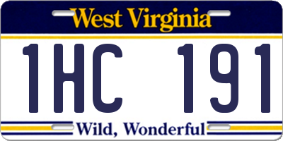 WV license plate 1HC191
