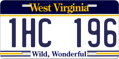 WV license plate 1HC196
