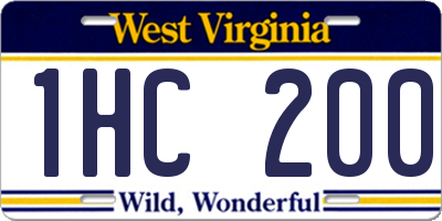 WV license plate 1HC200