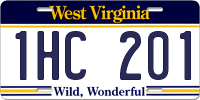 WV license plate 1HC201