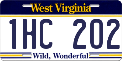 WV license plate 1HC202