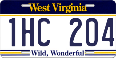 WV license plate 1HC204