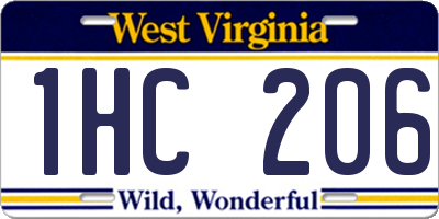 WV license plate 1HC206