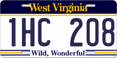 WV license plate 1HC208