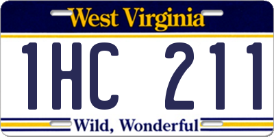 WV license plate 1HC211