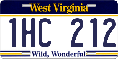 WV license plate 1HC212