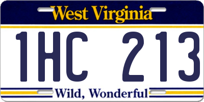 WV license plate 1HC213