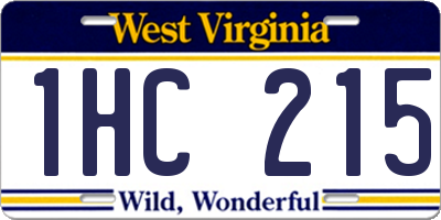 WV license plate 1HC215