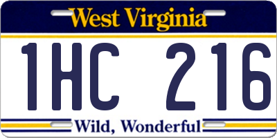 WV license plate 1HC216