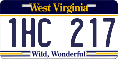 WV license plate 1HC217