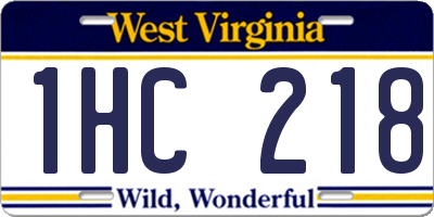 WV license plate 1HC218