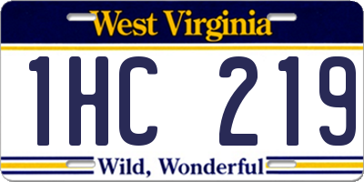WV license plate 1HC219