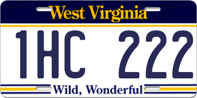 WV license plate 1HC222