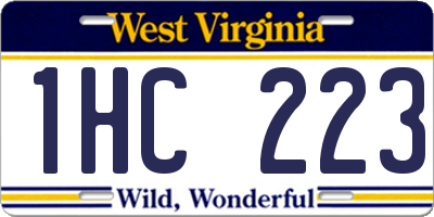 WV license plate 1HC223