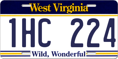 WV license plate 1HC224