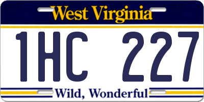 WV license plate 1HC227