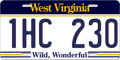 WV license plate 1HC230