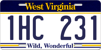 WV license plate 1HC231