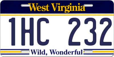 WV license plate 1HC232