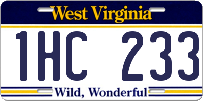 WV license plate 1HC233